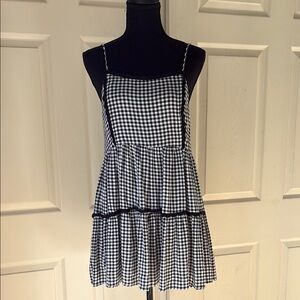 Sky and Sparrow Black and White Tiered Sundress